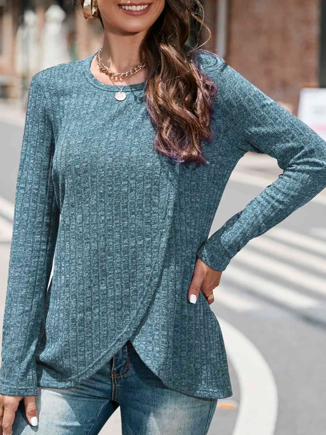 Round Neck Long Sleeve Top (5 Colors)