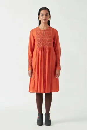Rust Saffron Audrina Smocking Tunic