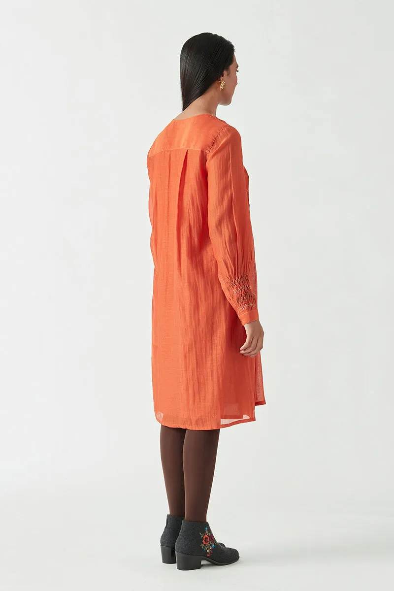 Rust Saffron Audrina Smocking Tunic