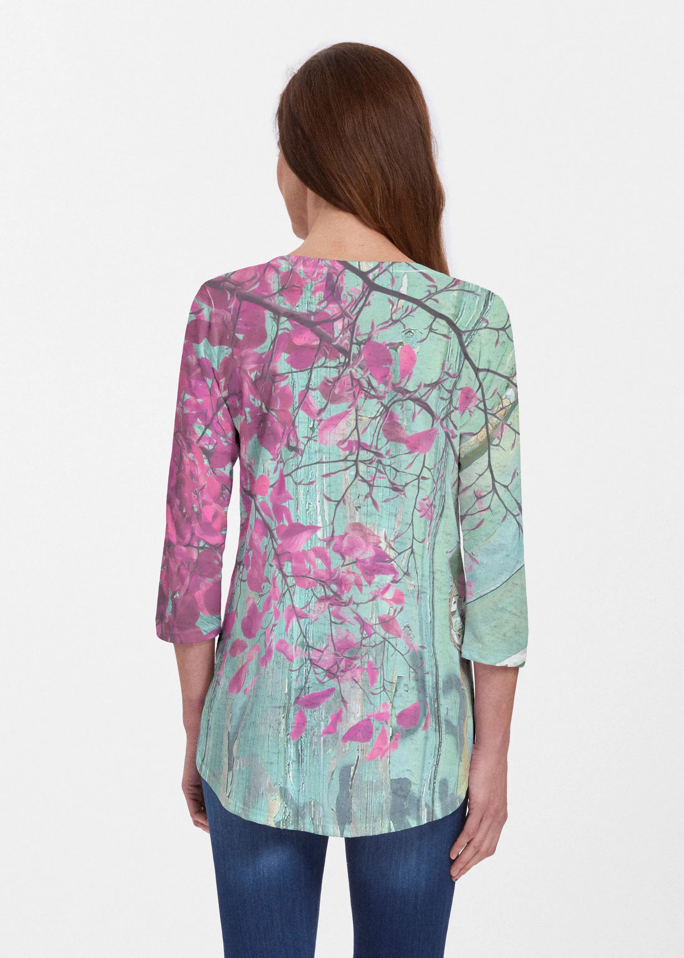 Rustic Blooms (25022) ~ Signature V-neck Flowy Tunic