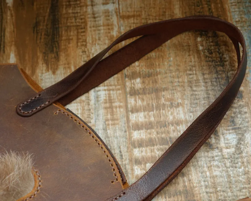 Rustic Leather Handbag - Tote Bag By the Mountain