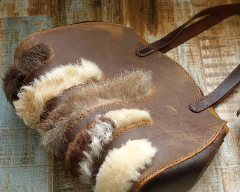 Rustic Leather Handbag - Tote Bag By the Mountain