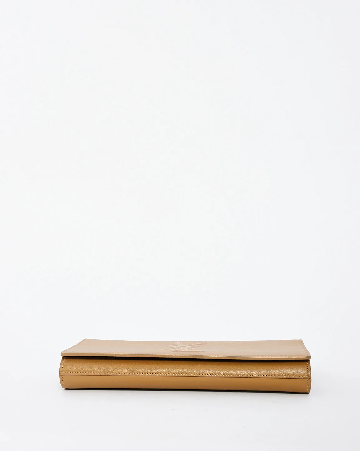 Saint Laurent Beige Calfskin Leather YSL Belle De Jour Clutch