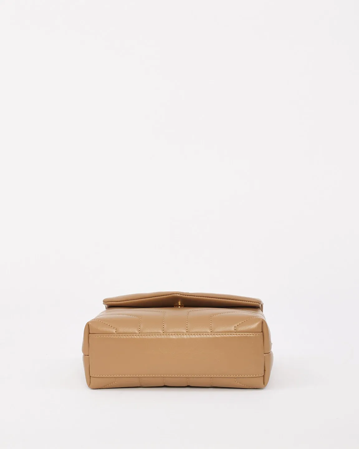 Saint Laurent Beige Y Chevron Leather Loulou Toy Shoulder Bag