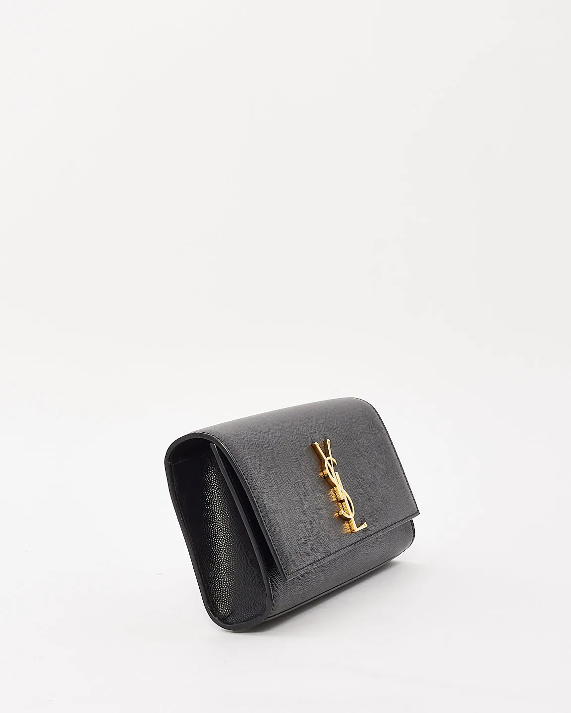 Saint Laurent Black Grain de Poudre Leather Kate Clutch