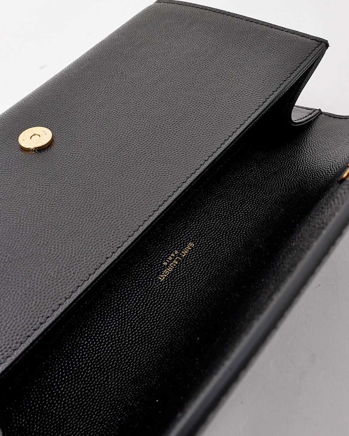 Saint Laurent Black Grain de Poudre Leather Kate Clutch
