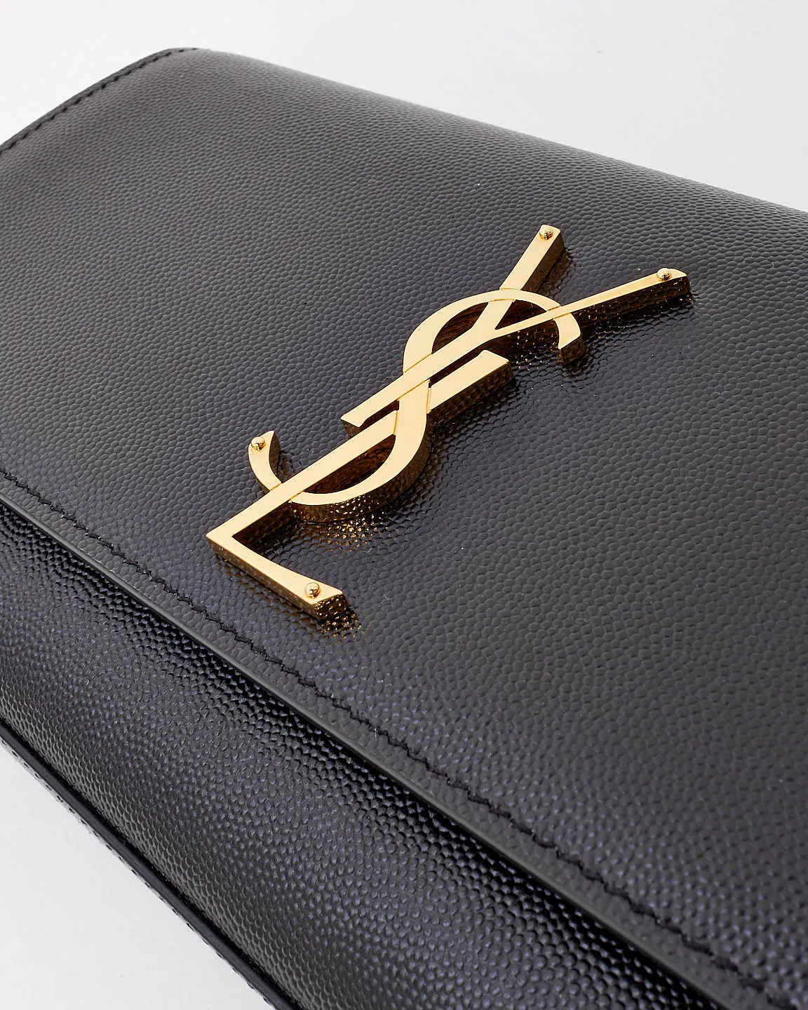 Saint Laurent Black Grain de Poudre Leather Kate Clutch