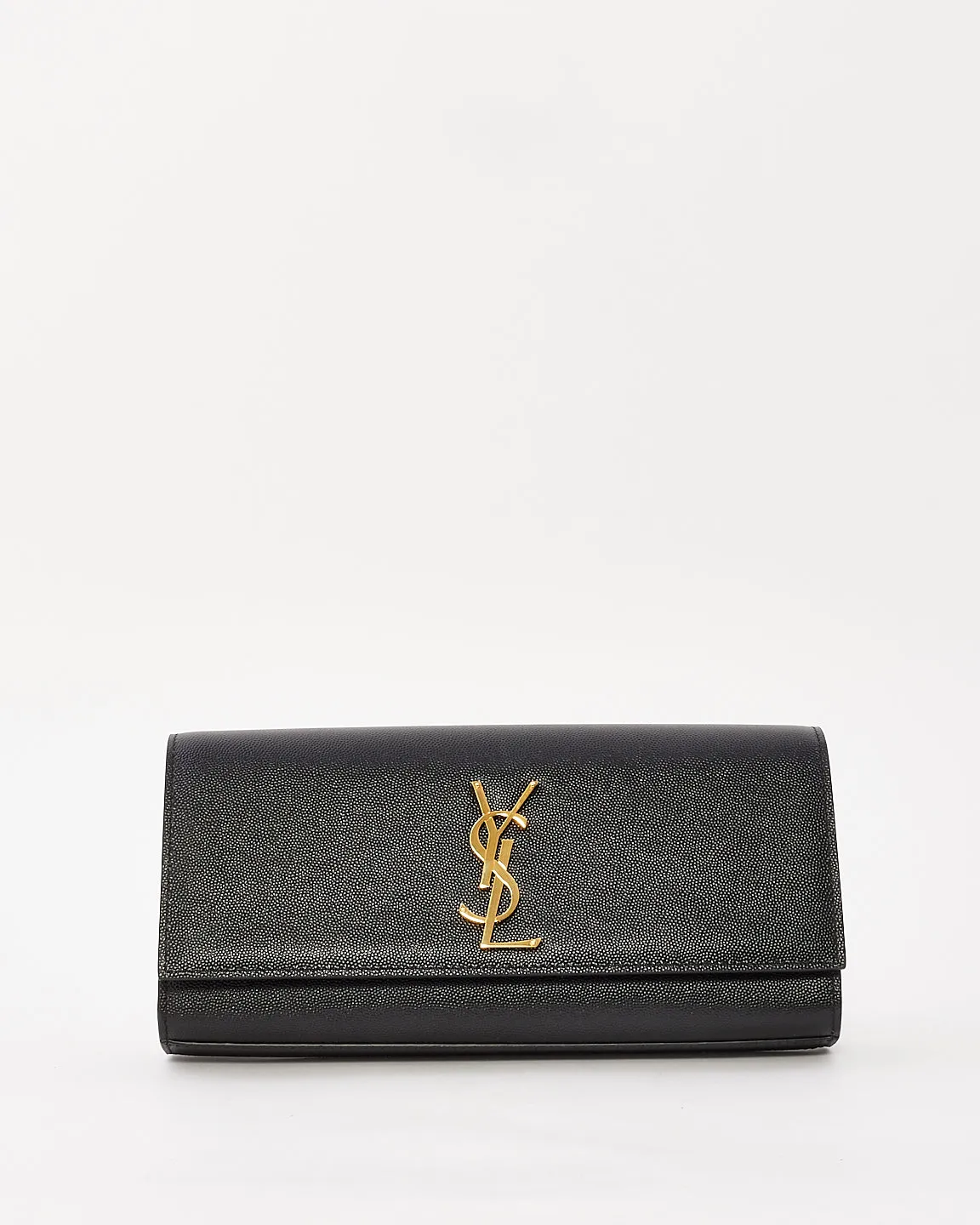 Saint Laurent Black Grain de Poudre Leather Kate Clutch