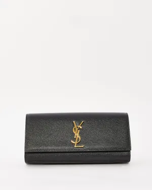 Saint Laurent Black Grain de Poudre Leather Kate Clutch