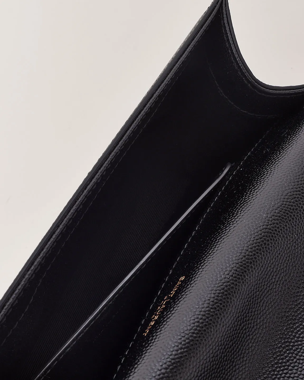 Saint Laurent Black Grain de Poudre Leather Kate Clutch