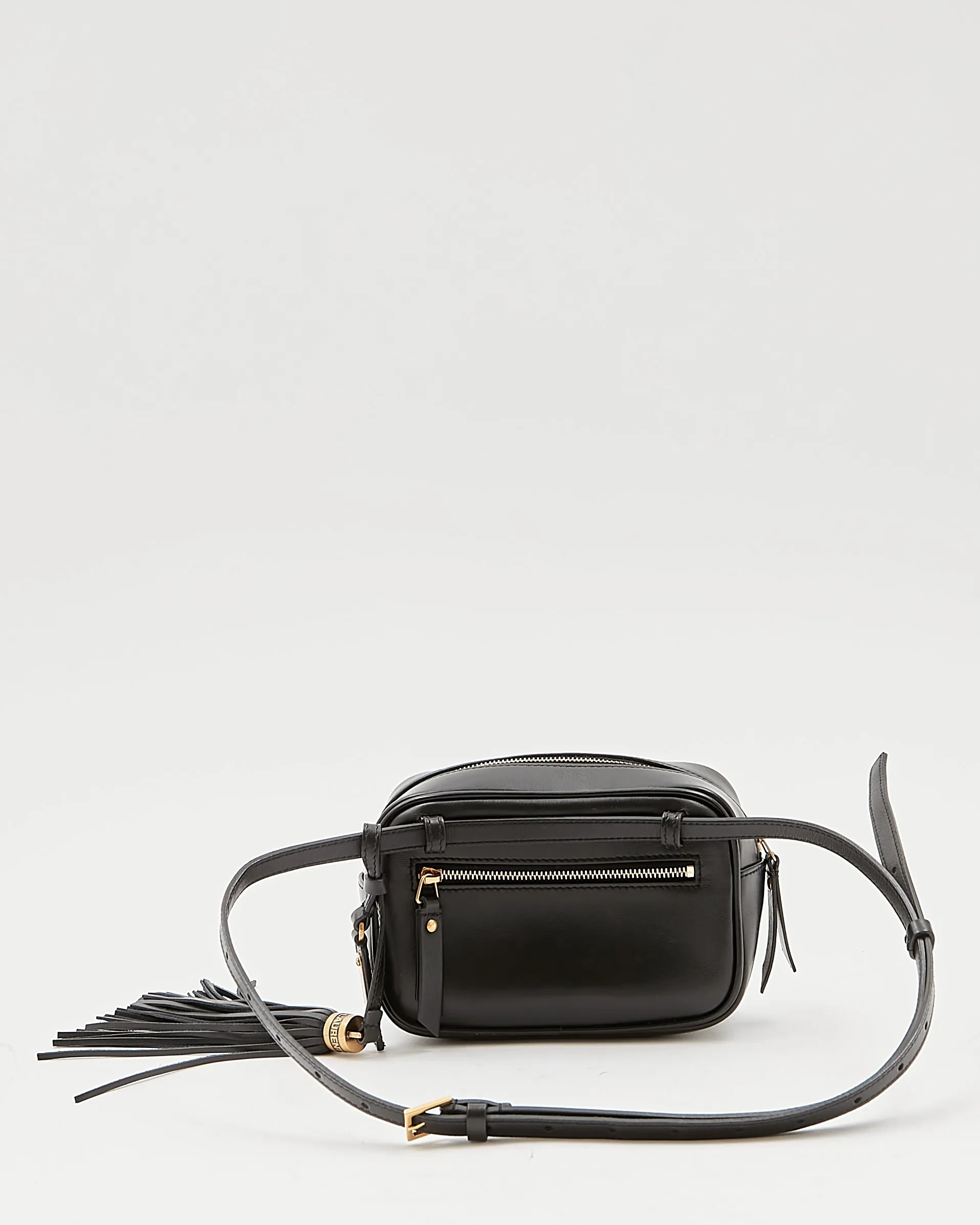 Saint Laurent Black Leather Monogram Matelassé Lou Belt Bag