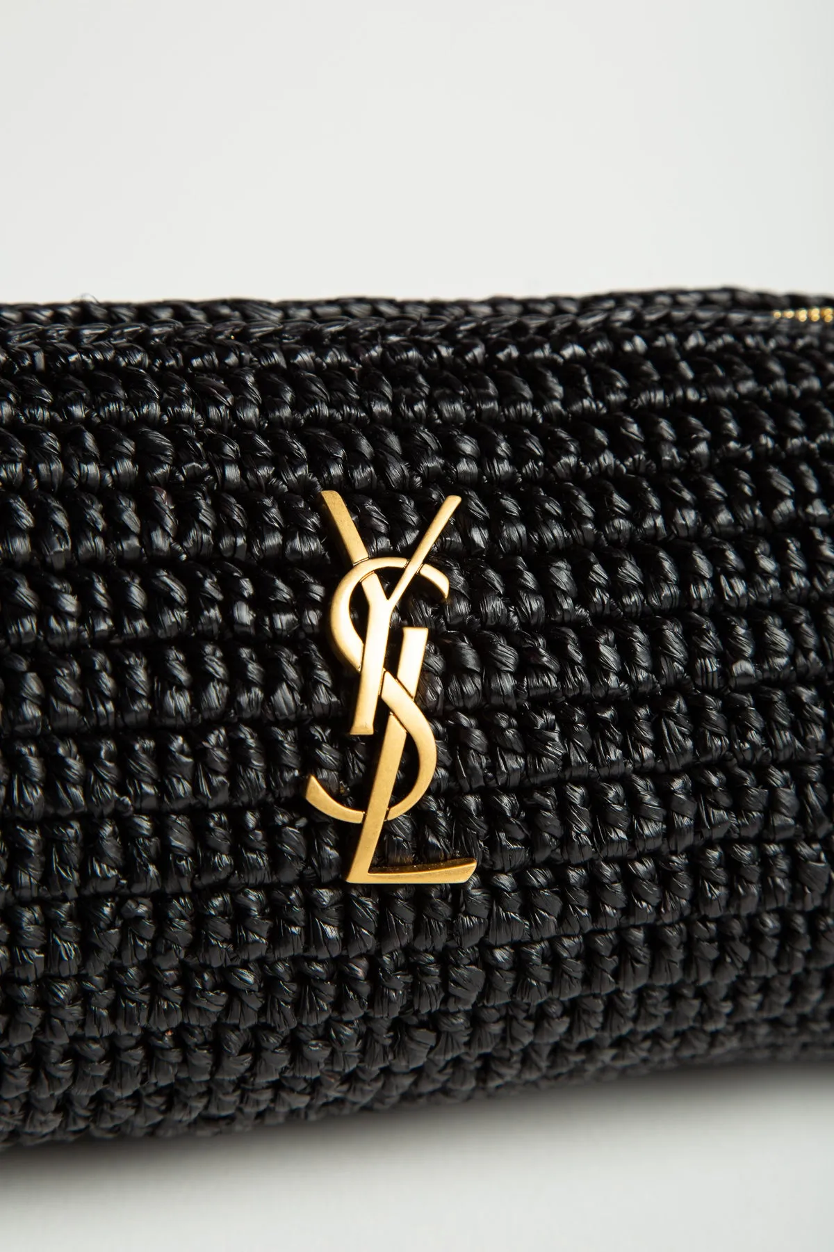 SAINT LAURENT | CASSANDRE SMALL CYLINDER RAFFIA BAG
