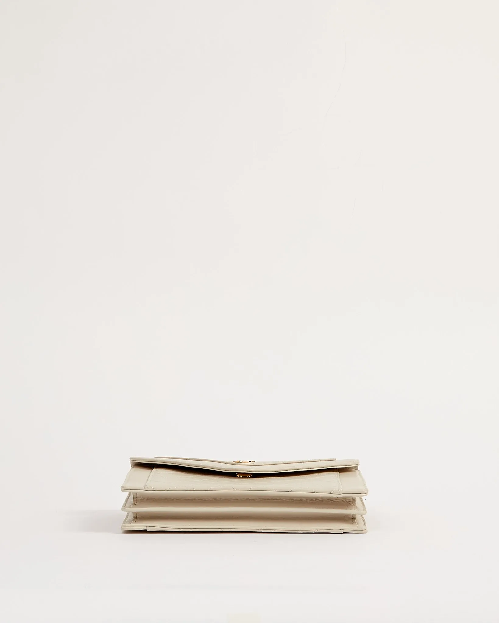 Saint Laurent Off White Quilted Mini Gaby Quilted Flap Bag