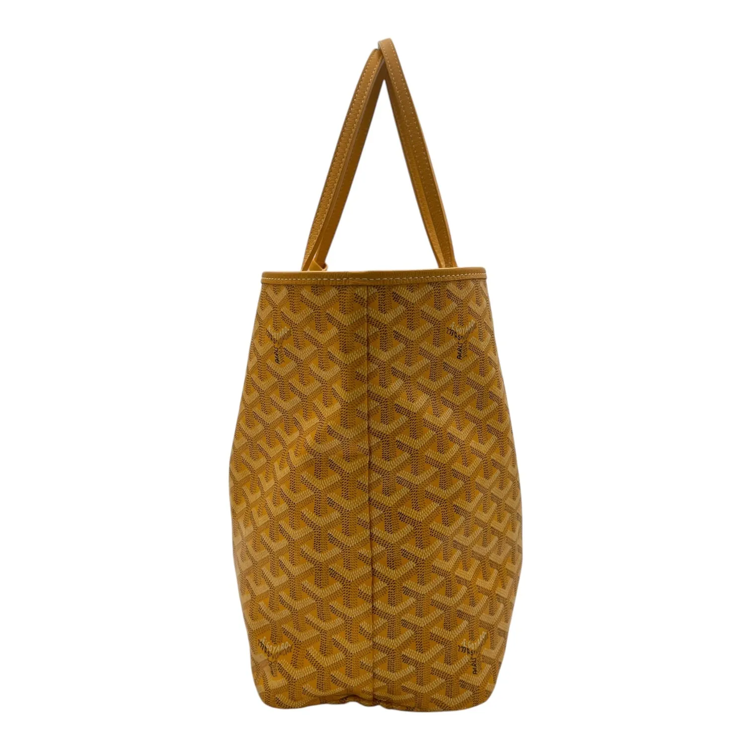 Saint Louis PM Yellow Tote Bag in Coated Canvas, Silver hardware