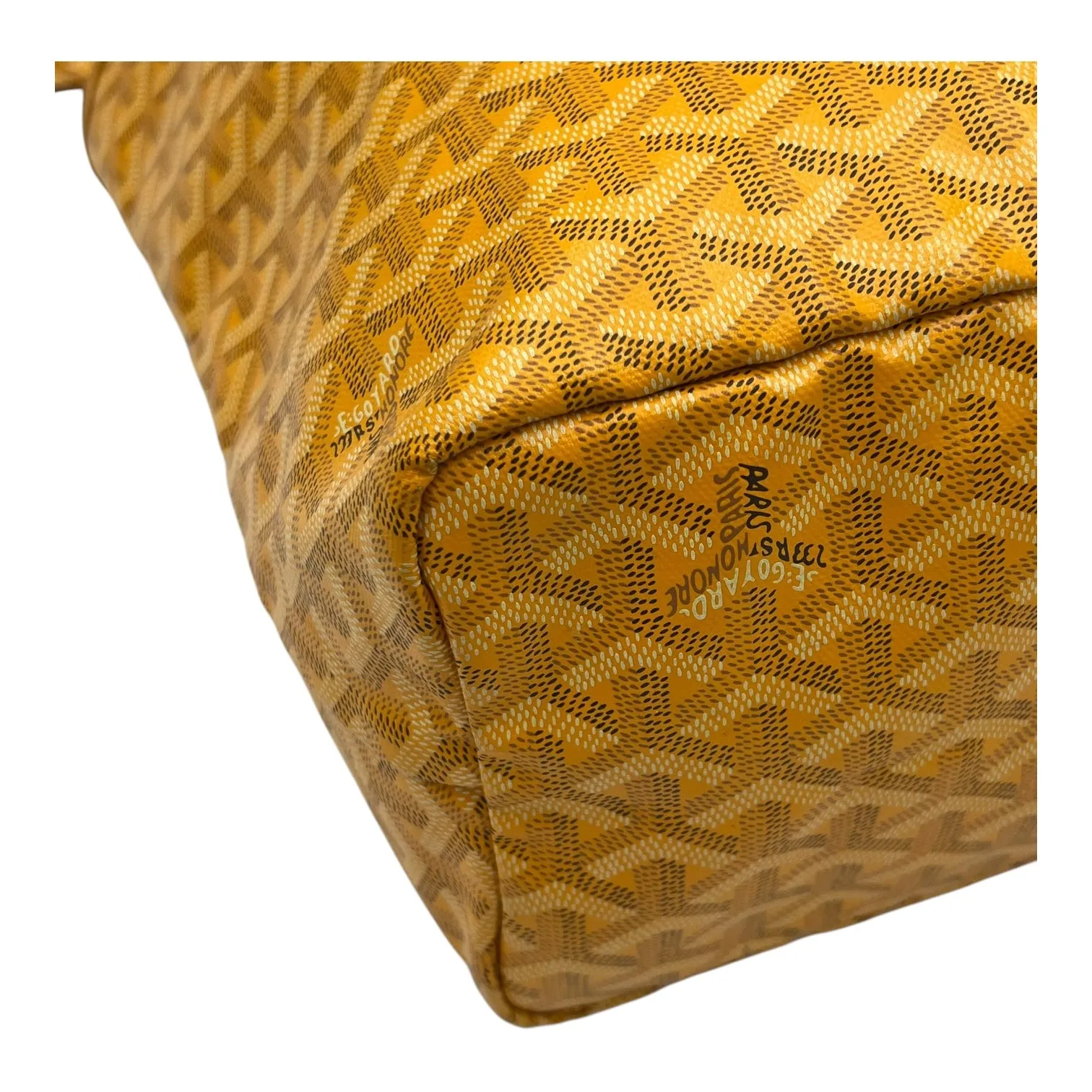 Saint Louis PM Yellow Tote Bag in Coated Canvas, Silver hardware