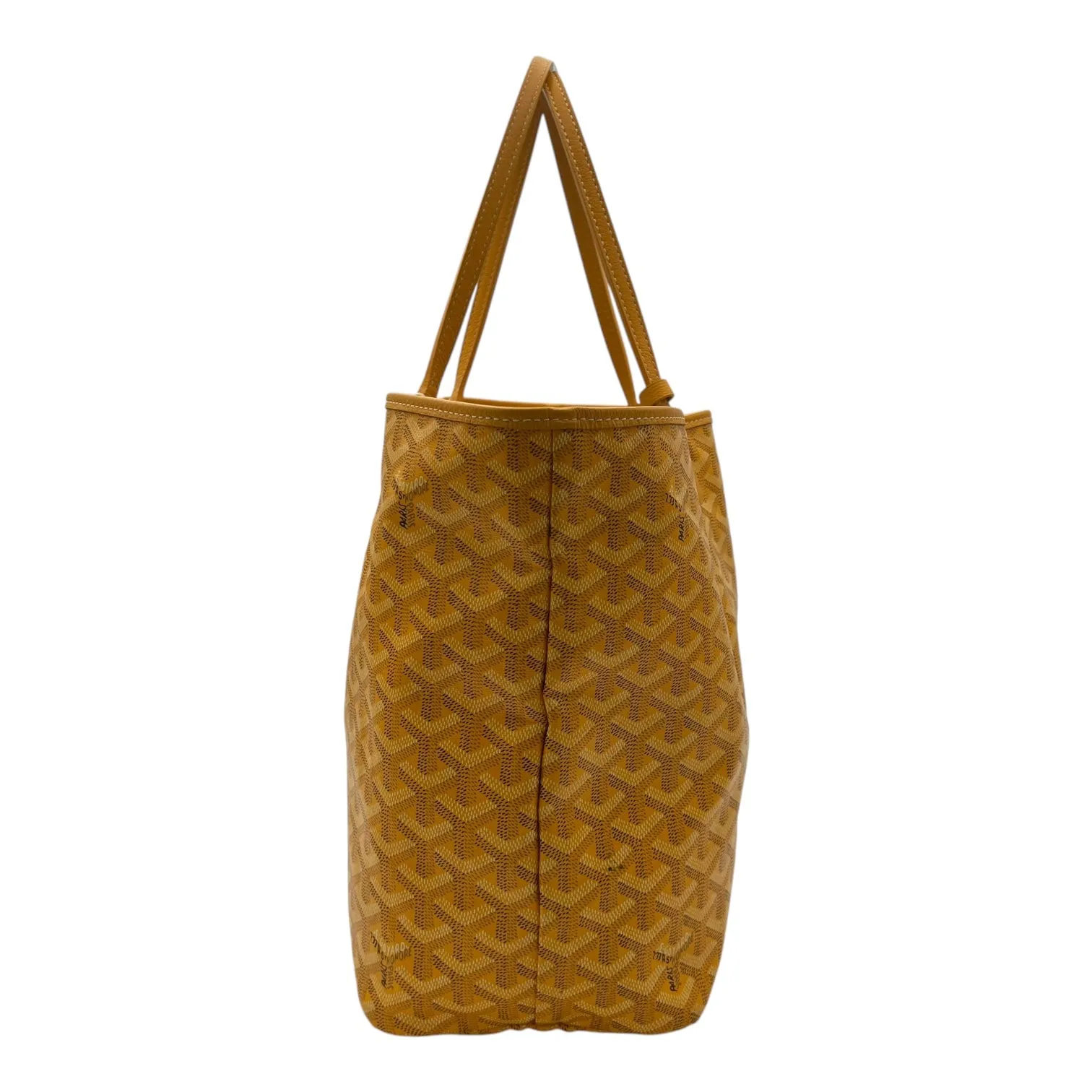 Saint Louis PM Yellow Tote Bag in Coated Canvas, Silver hardware
