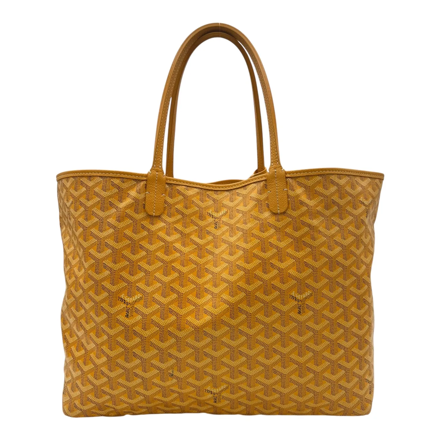 Saint Louis PM Yellow Tote Bag in Coated Canvas, Silver hardware