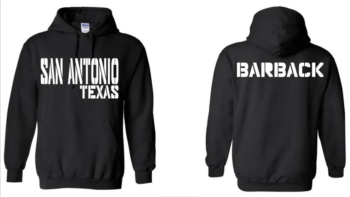 SAN ANTONIO TX BARBACK HOODIE