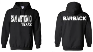 SAN ANTONIO TX BARBACK HOODIE