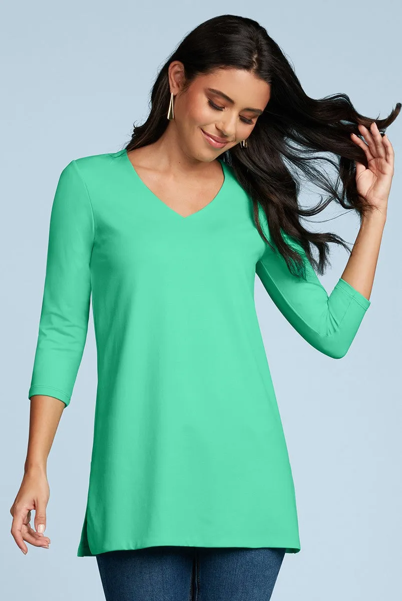 Sandra V-Neck 3/4 Sleeve Tunic - SALE