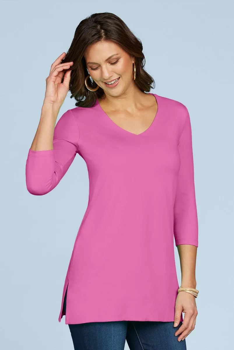 Sandra V-Neck 3/4 Sleeve Tunic - SALE