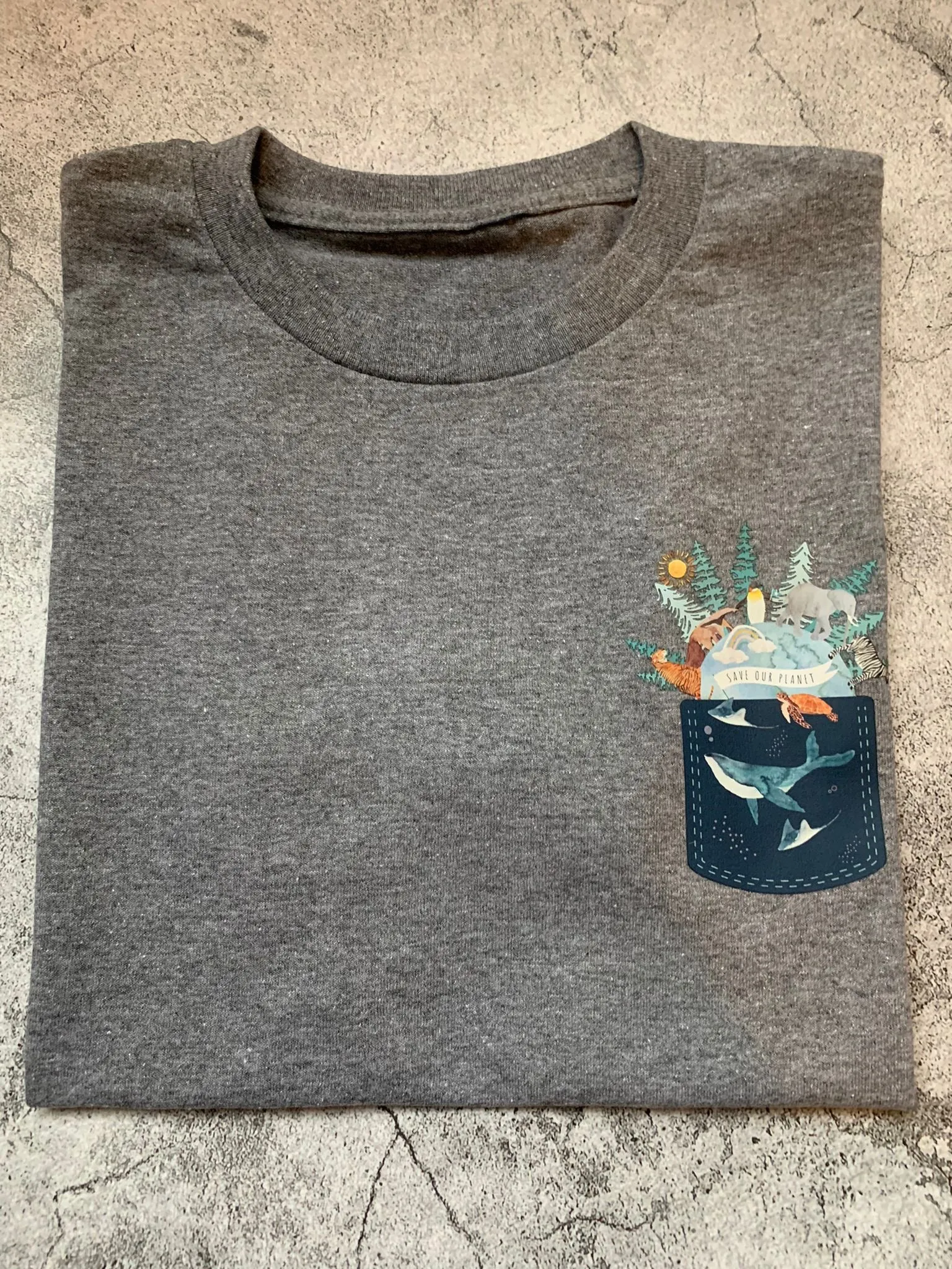 Save Our Planet Faux Pocket Tee