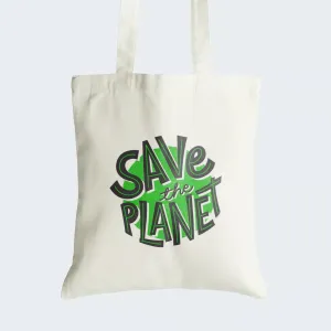 Save The Planet Tote Bag With Zipper