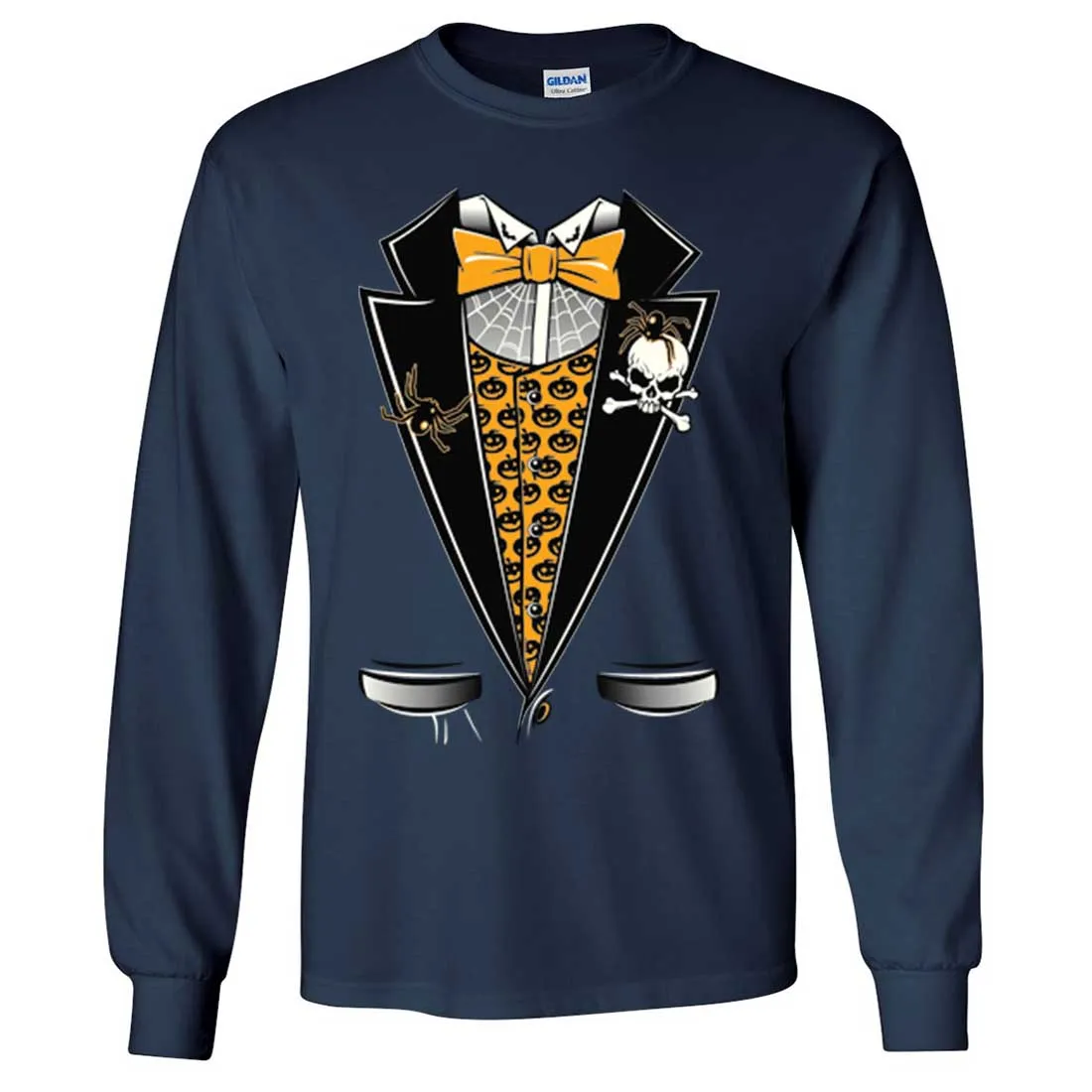 Scary Halloween Tuxedo Long Sleeve Shirt