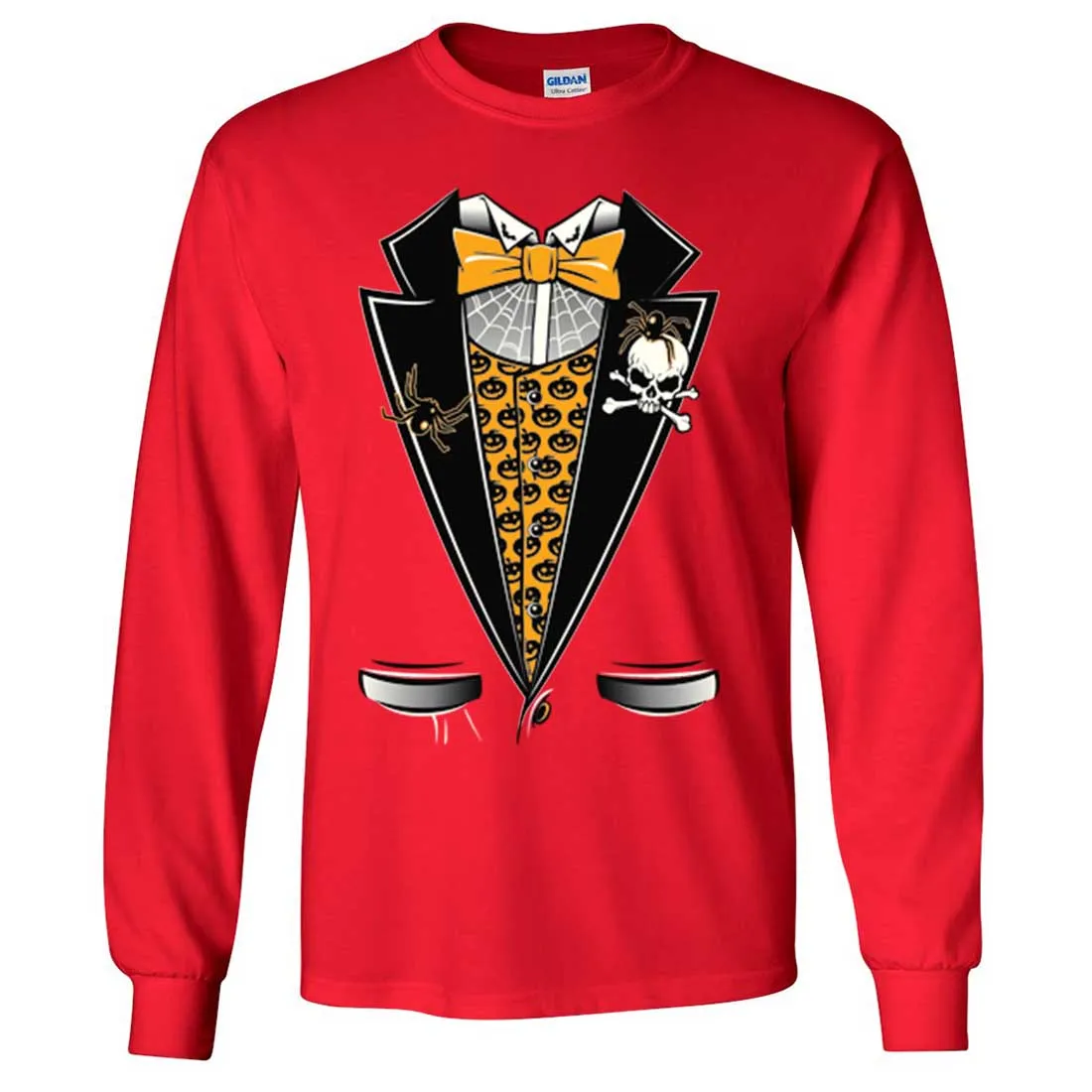 Scary Halloween Tuxedo Long Sleeve Shirt
