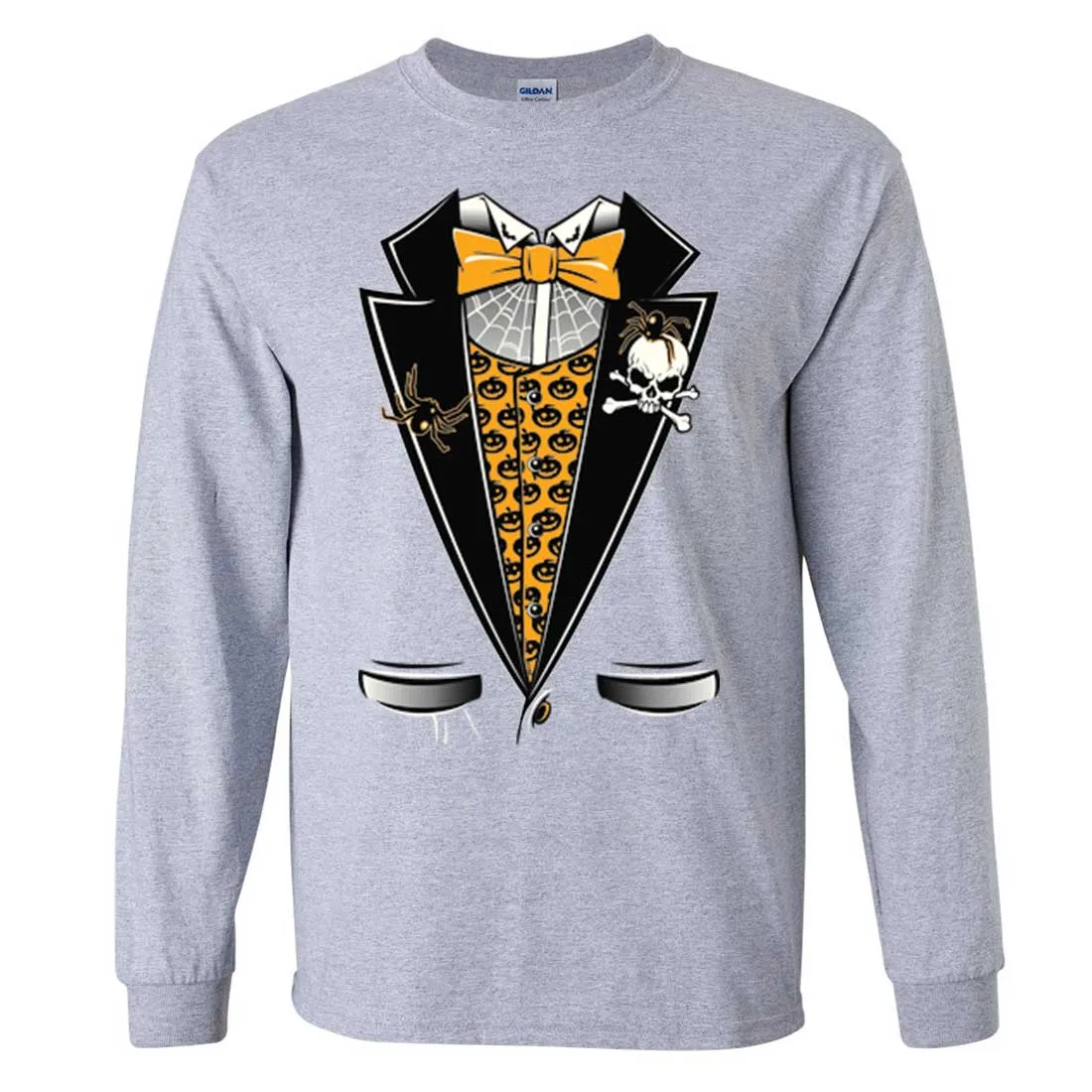 Scary Halloween Tuxedo Long Sleeve Shirt