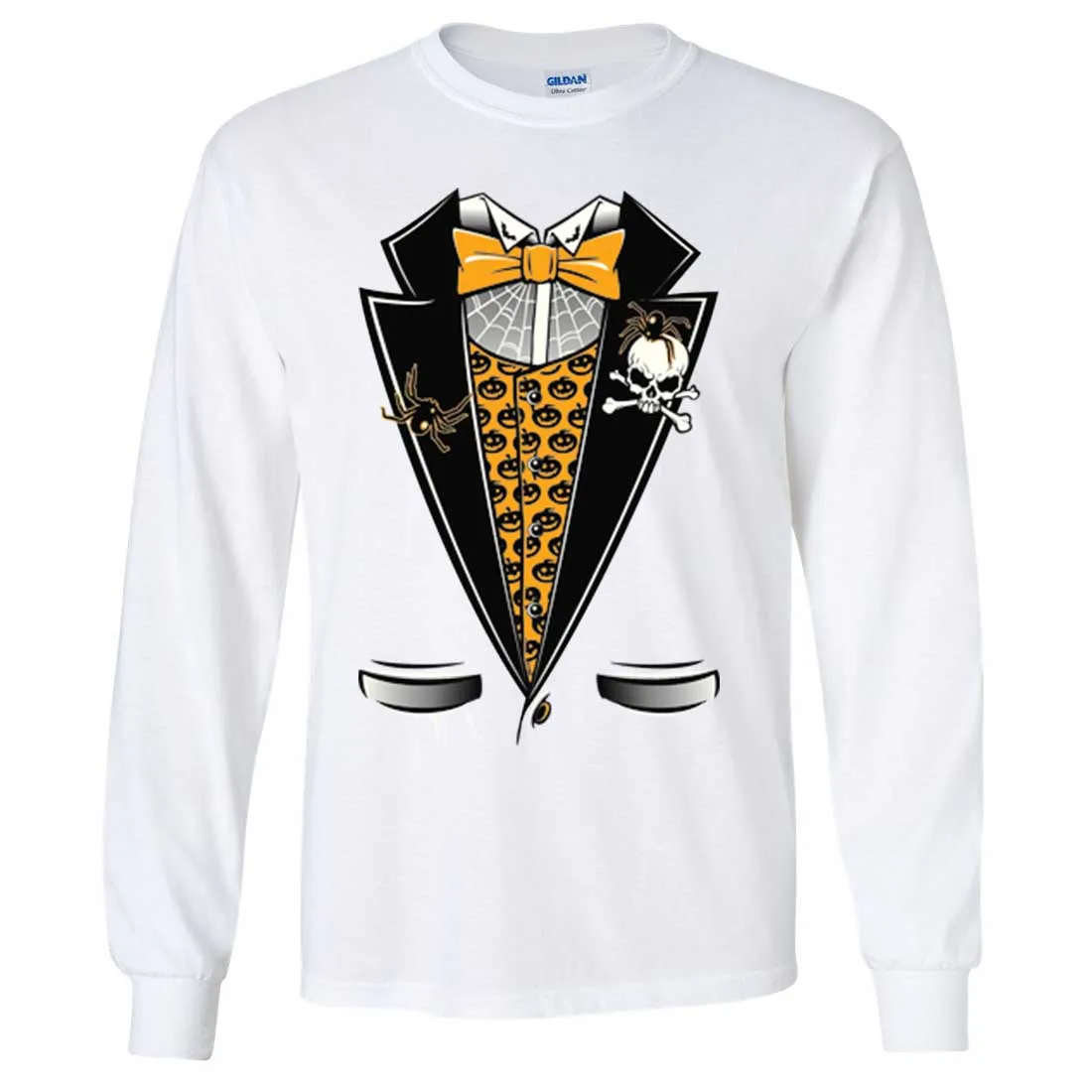 Scary Halloween Tuxedo Long Sleeve Shirt