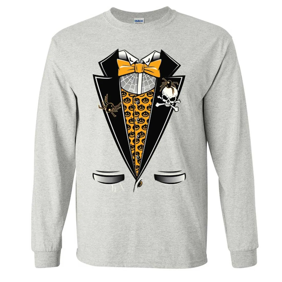 Scary Halloween Tuxedo Long Sleeve Shirt