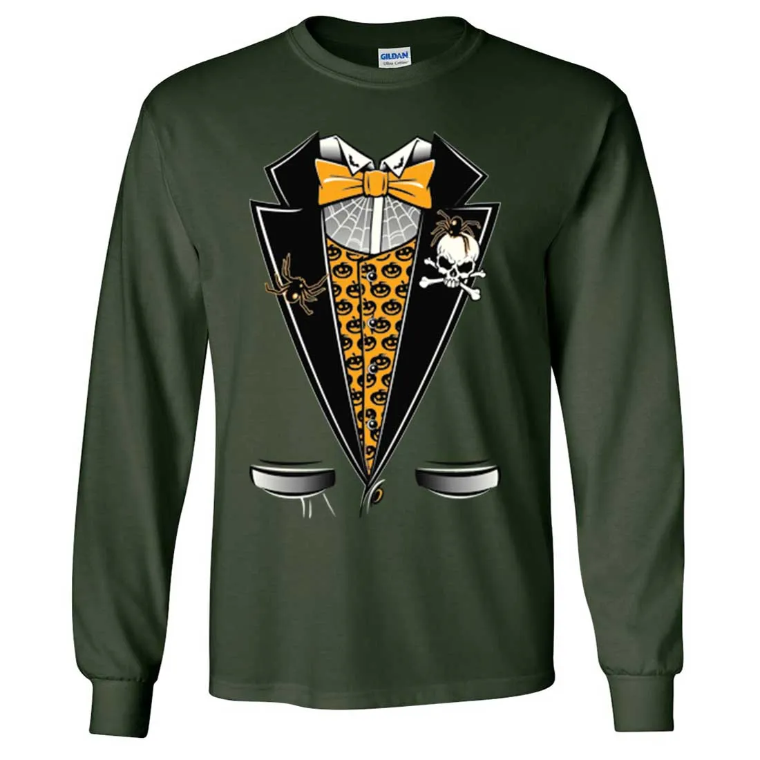 Scary Halloween Tuxedo Long Sleeve Shirt