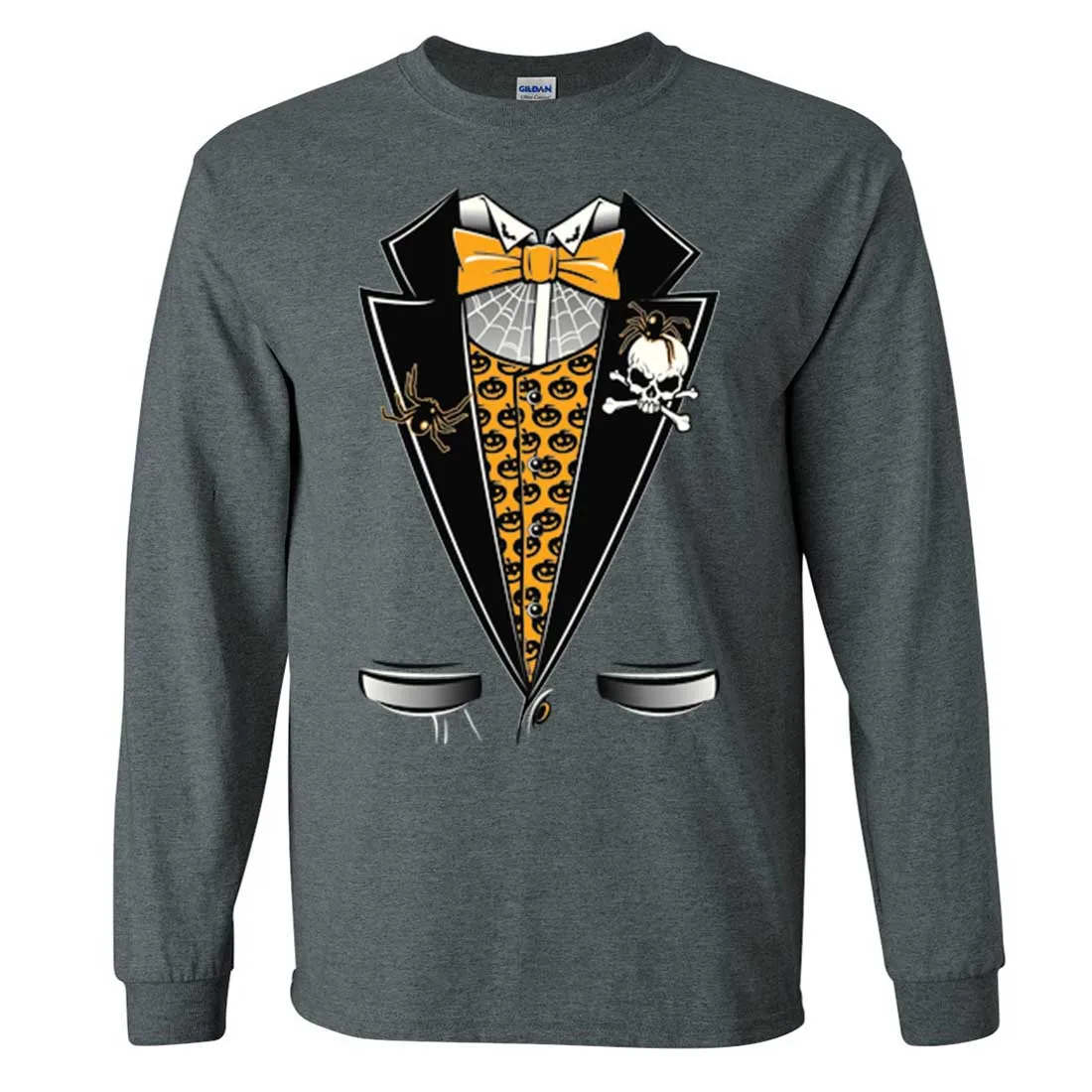 Scary Halloween Tuxedo Long Sleeve Shirt