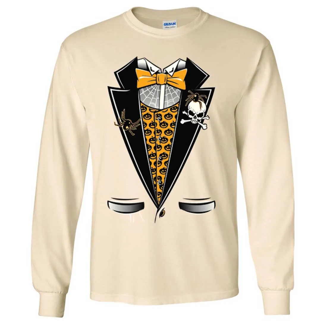 Scary Halloween Tuxedo Long Sleeve Shirt