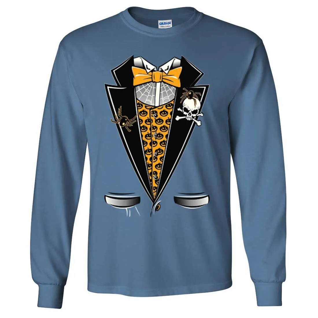 Scary Halloween Tuxedo Long Sleeve Shirt