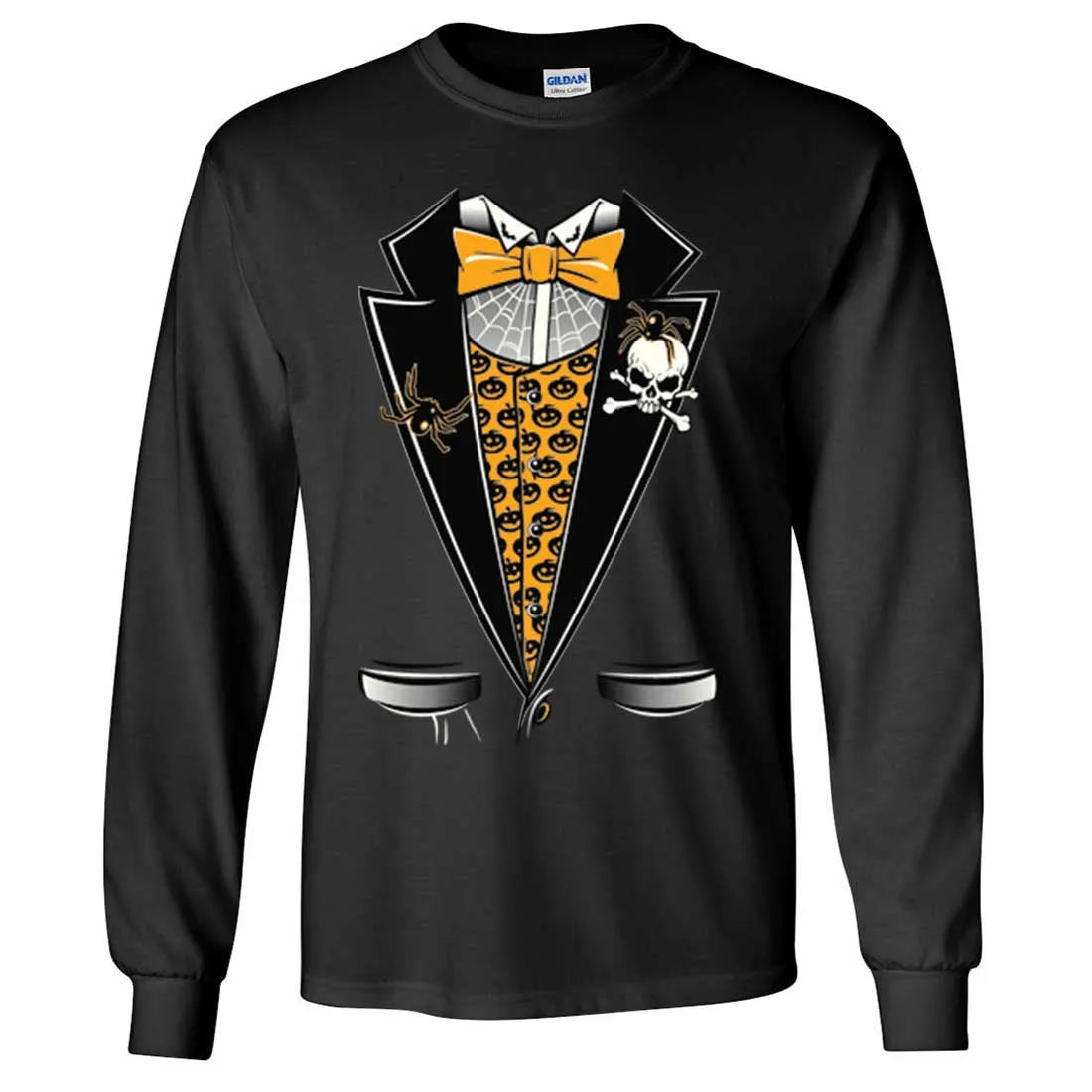 Scary Halloween Tuxedo Long Sleeve Shirt