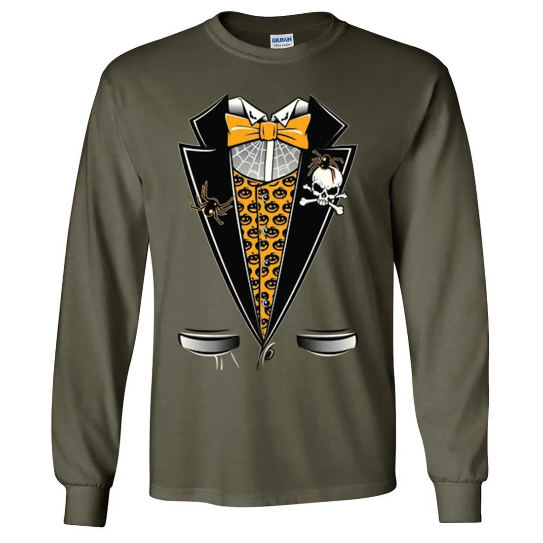 Scary Halloween Tuxedo Long Sleeve Shirt