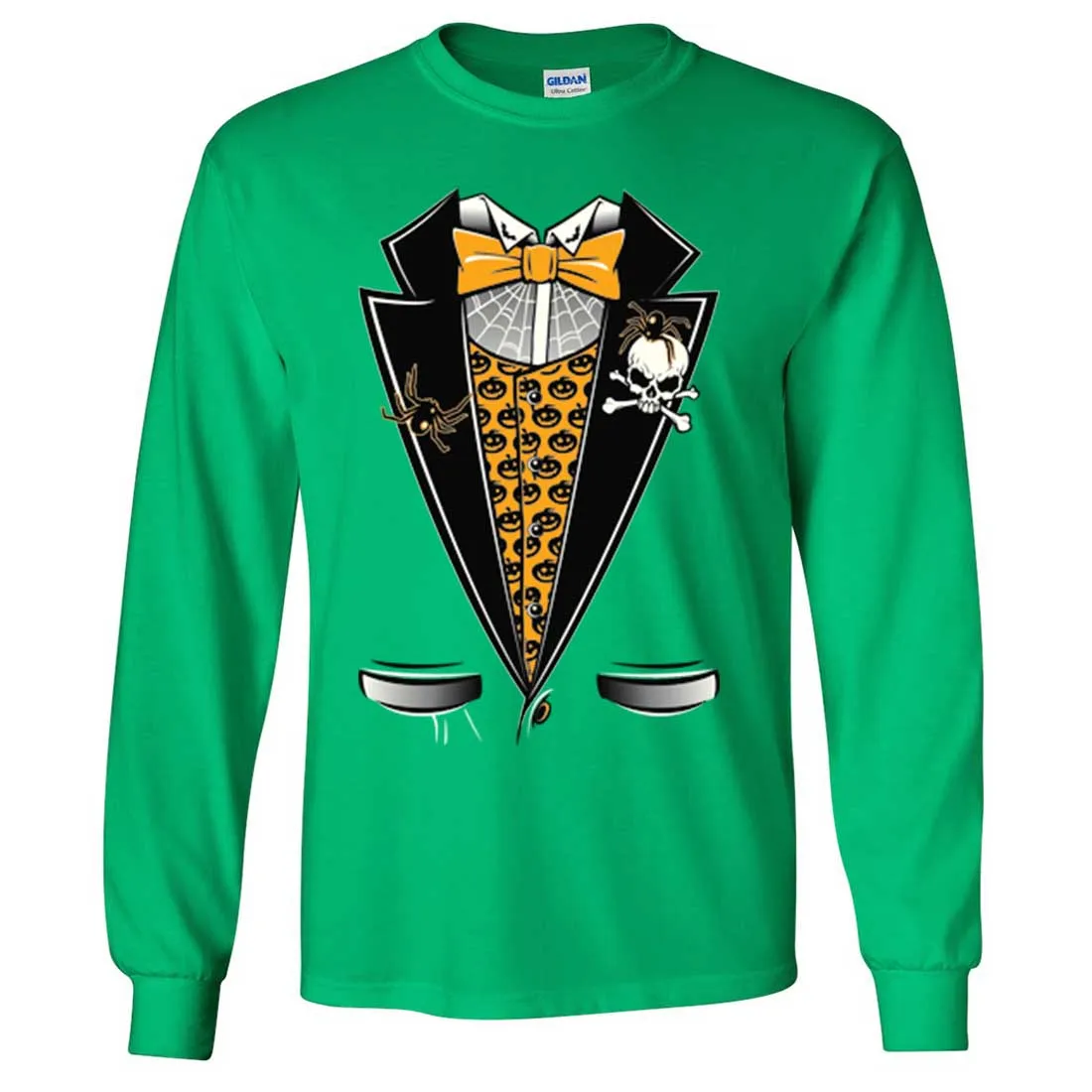 Scary Halloween Tuxedo Long Sleeve Shirt