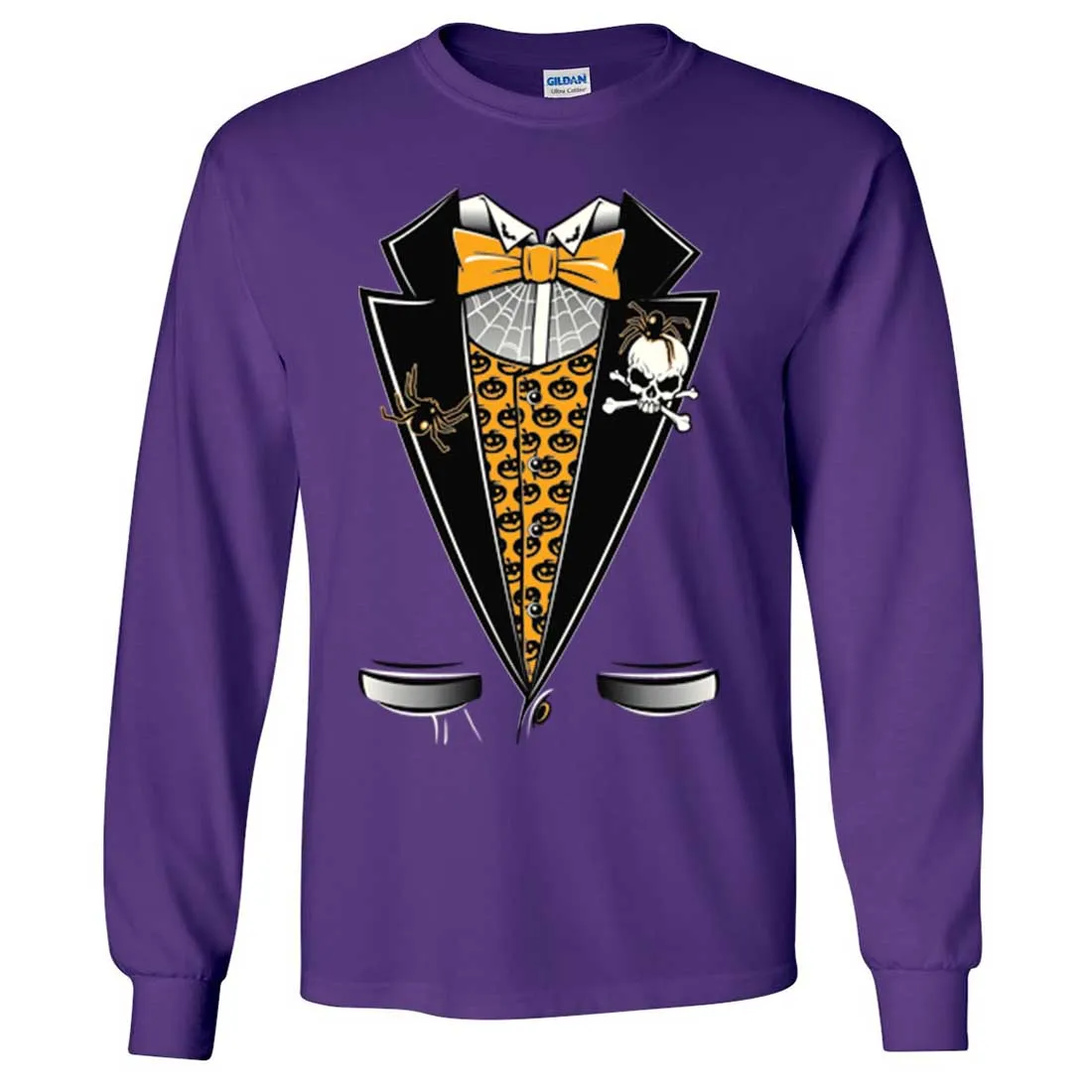 Scary Halloween Tuxedo Long Sleeve Shirt
