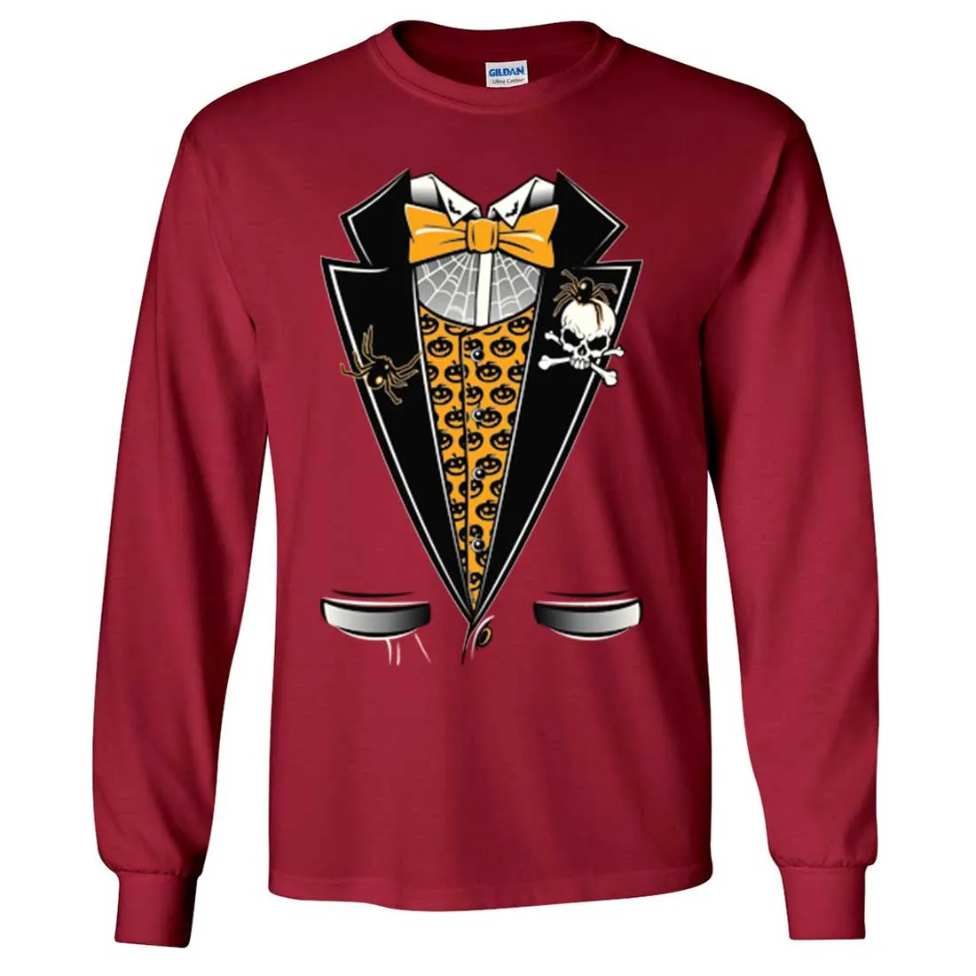 Scary Halloween Tuxedo Long Sleeve Shirt