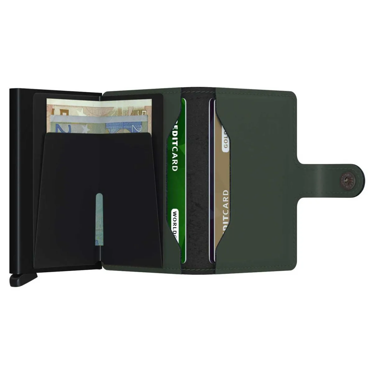 Secrid Miniwallet - Matte Green w/Black Stitch