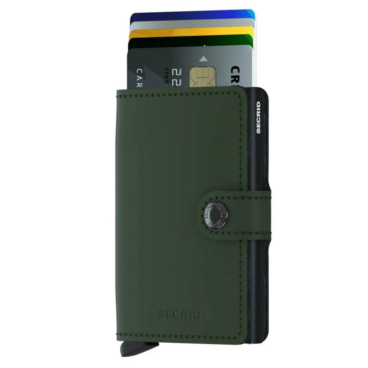 Secrid Miniwallet - Matte Green w/Black Stitch