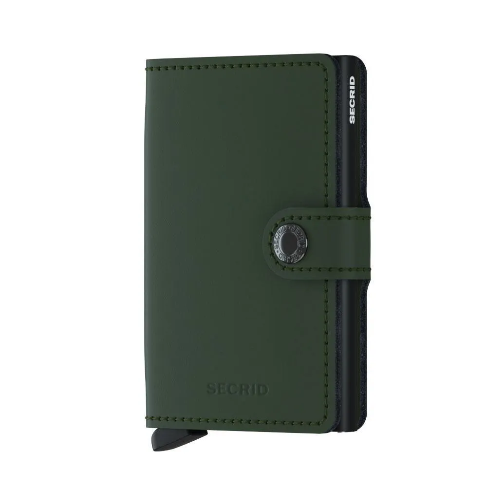Secrid Miniwallet - Matte Green w/Black Stitch
