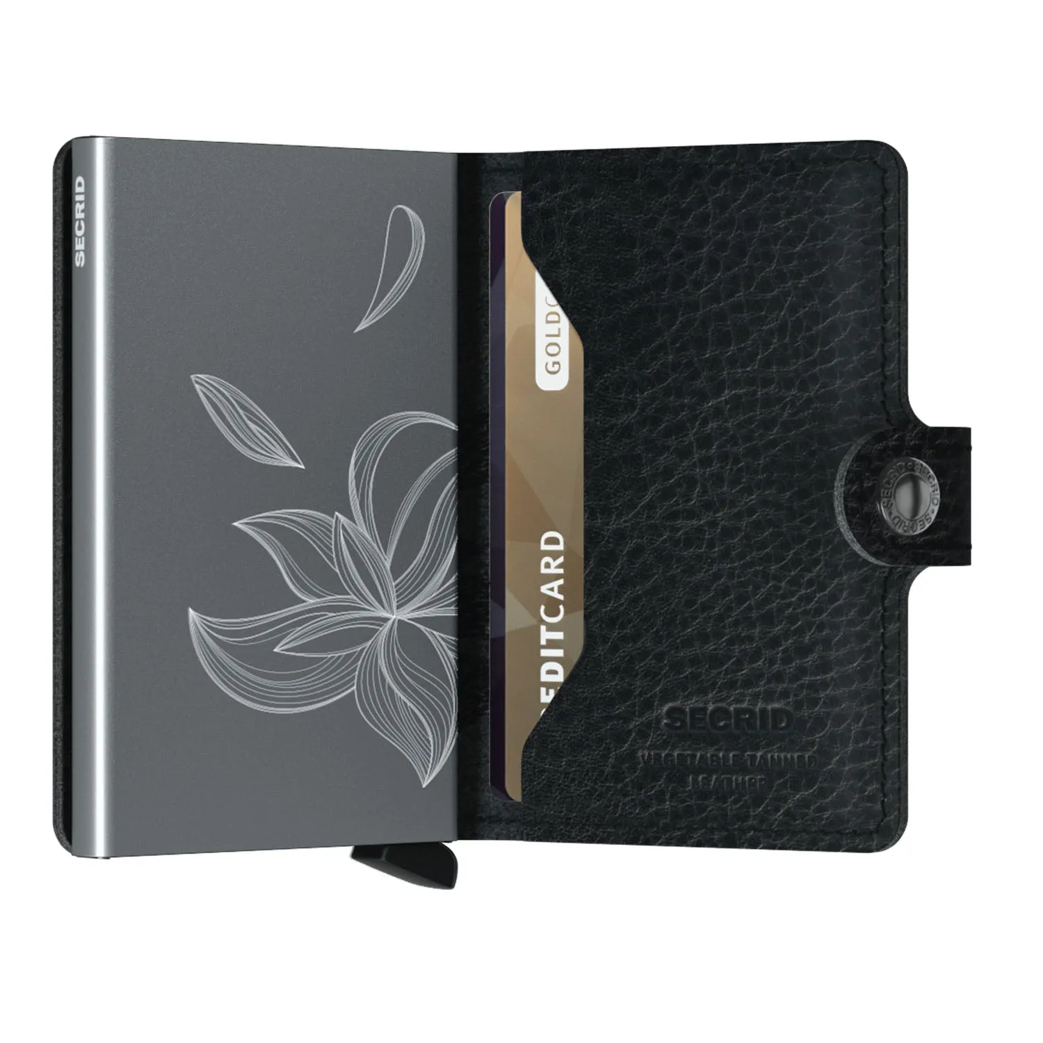 Secrid Miniwallet Stitch Magnolia - Black