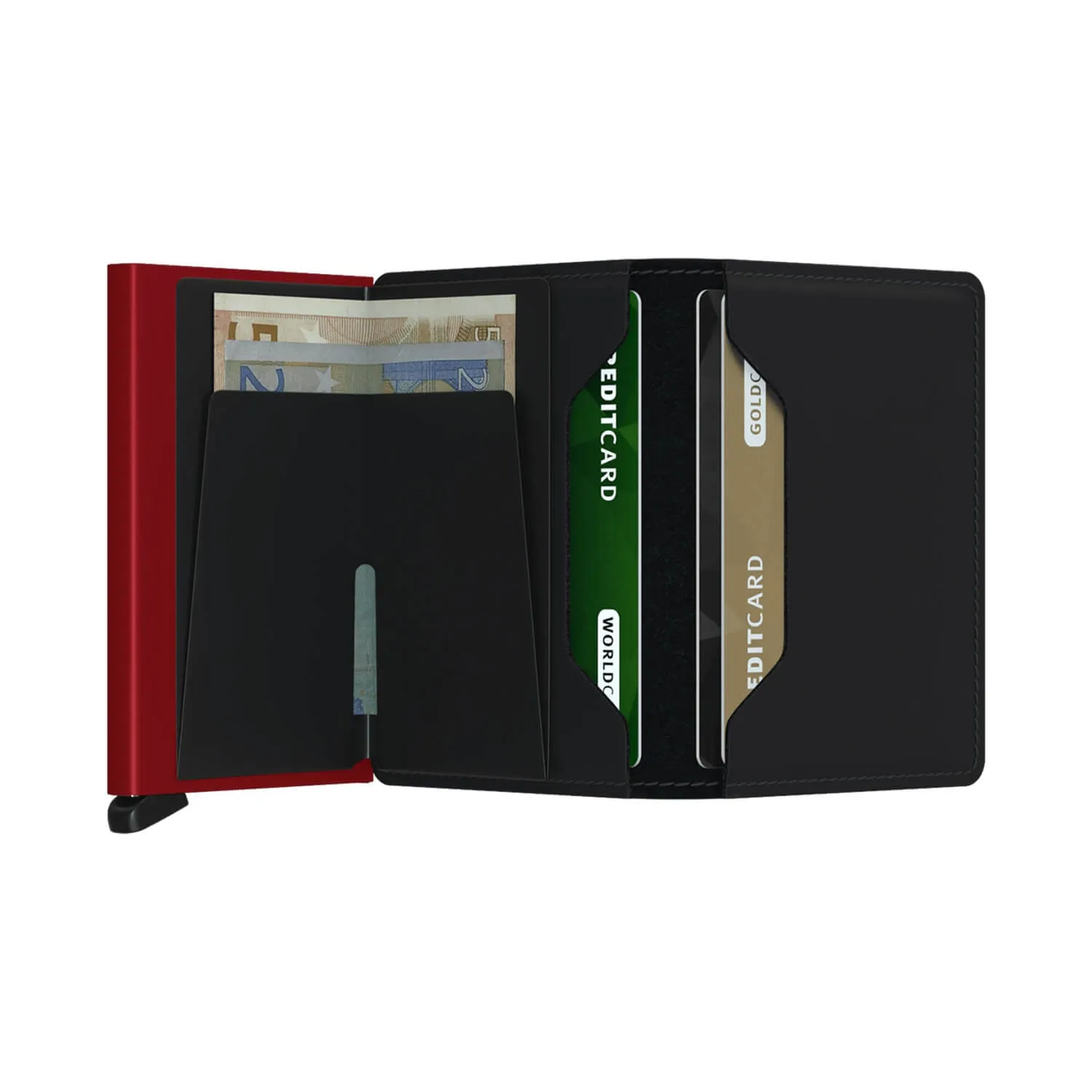 Secrid Slimwallet Matte - Black w/Red Stitch