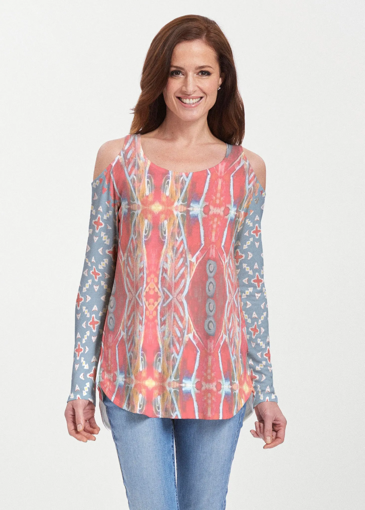 Sedona Sunset (2816) ~ Butterknit Cold Shoulder Tunic