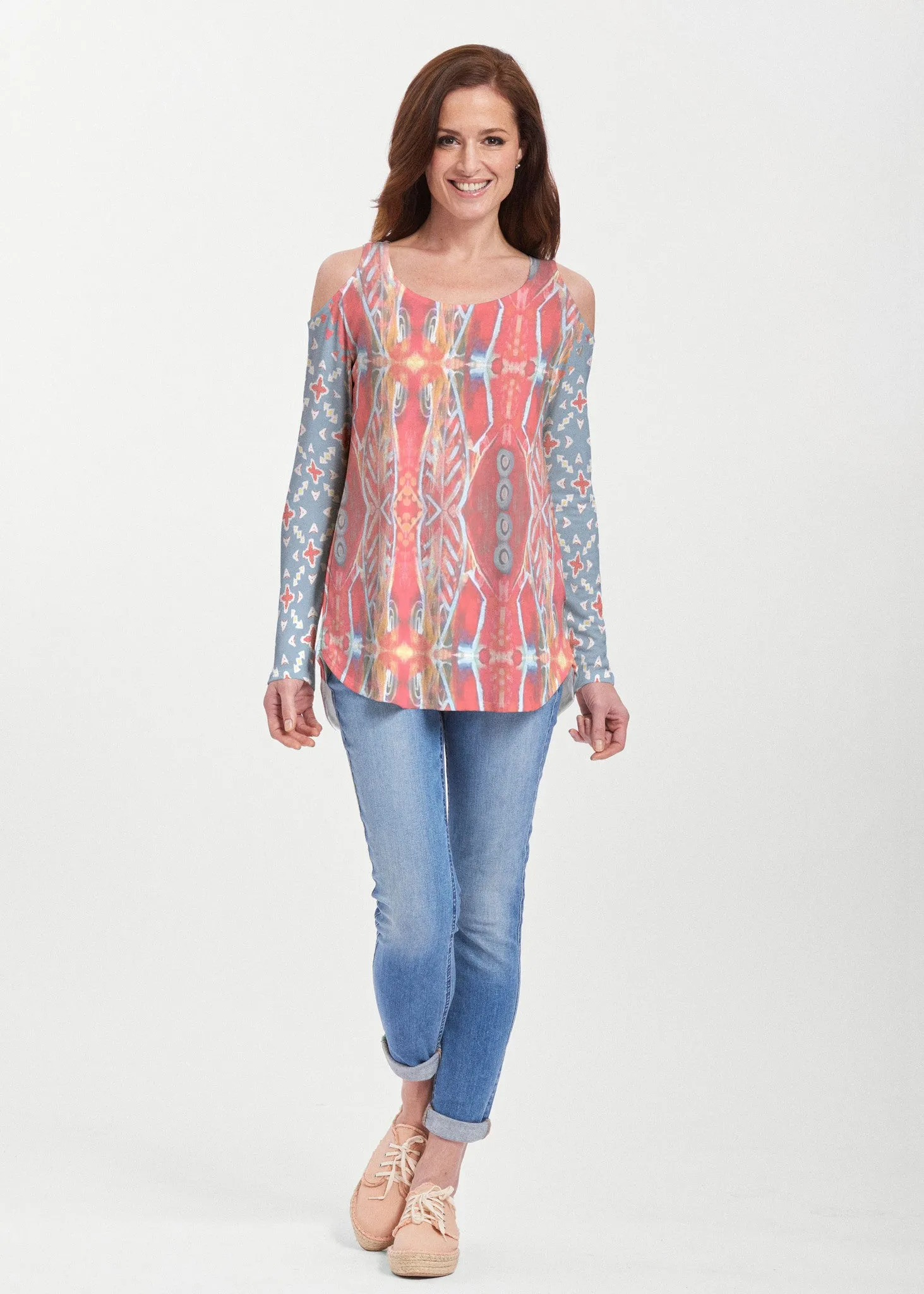 Sedona Sunset (2816) ~ Butterknit Cold Shoulder Tunic
