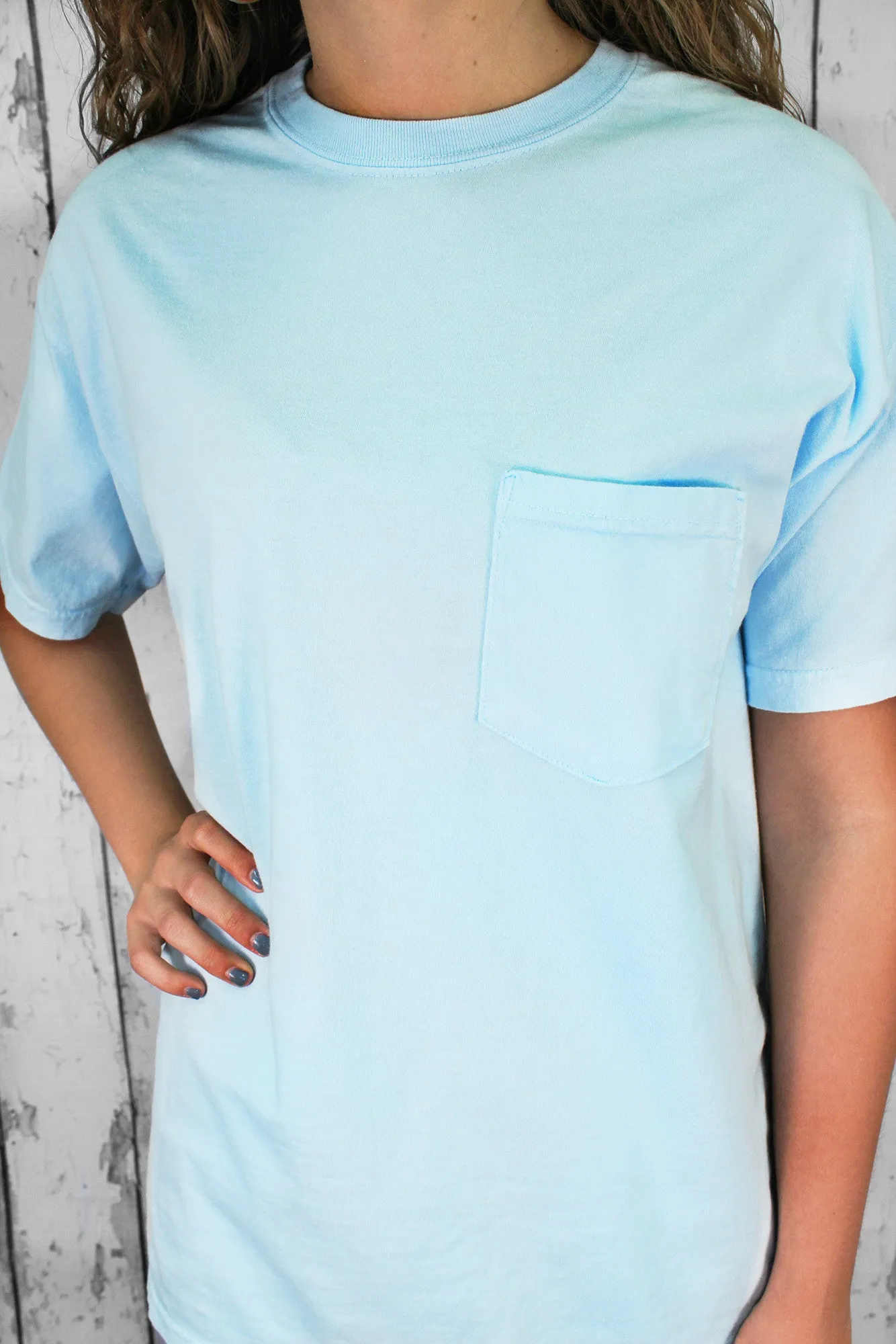 Shades of Blue Comfort Colors Adult Ring-Spun Cotton Pocket Tee *Personalize It