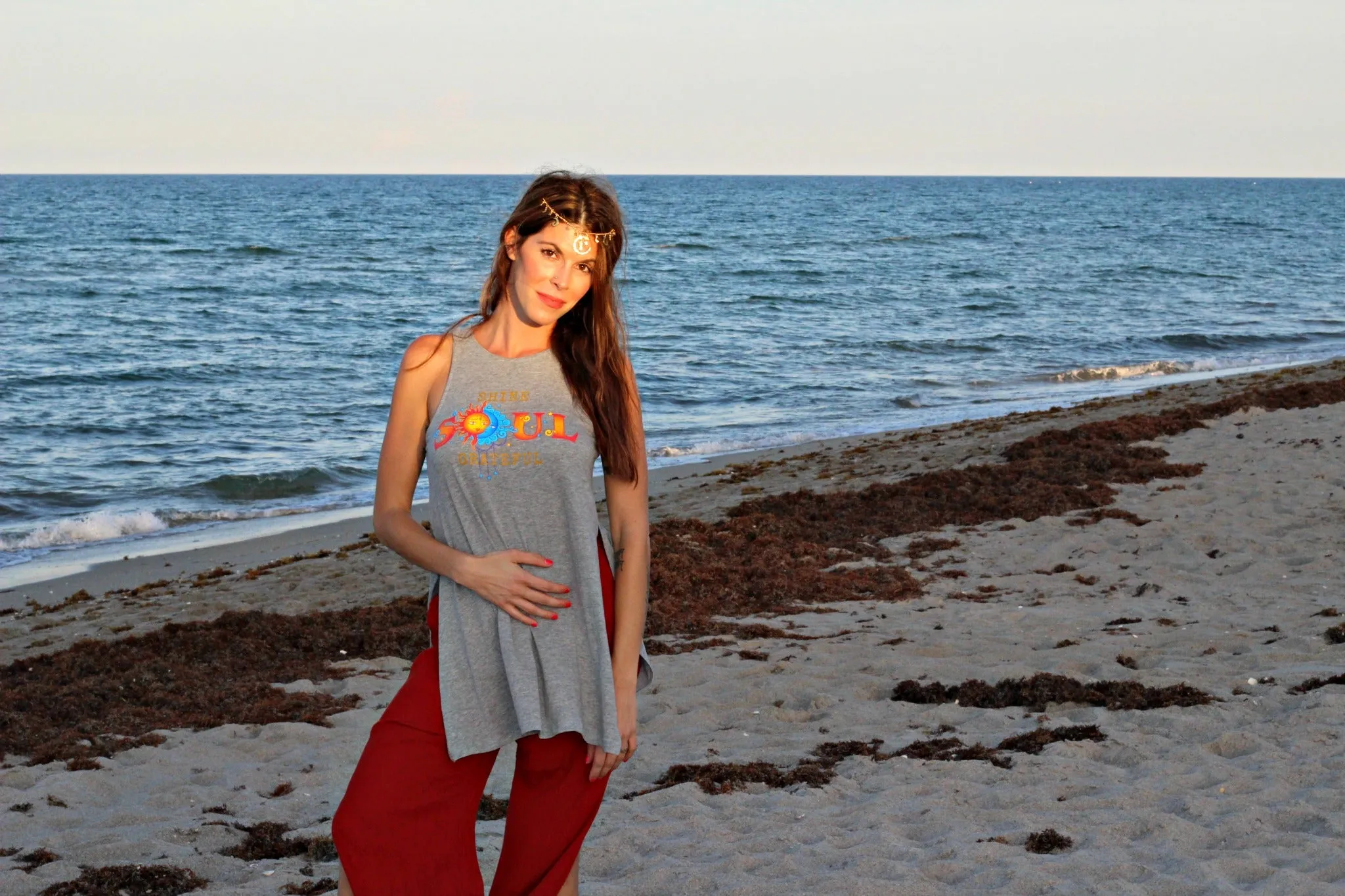 Shine Soul Grateful Tunic (Heather Grey)